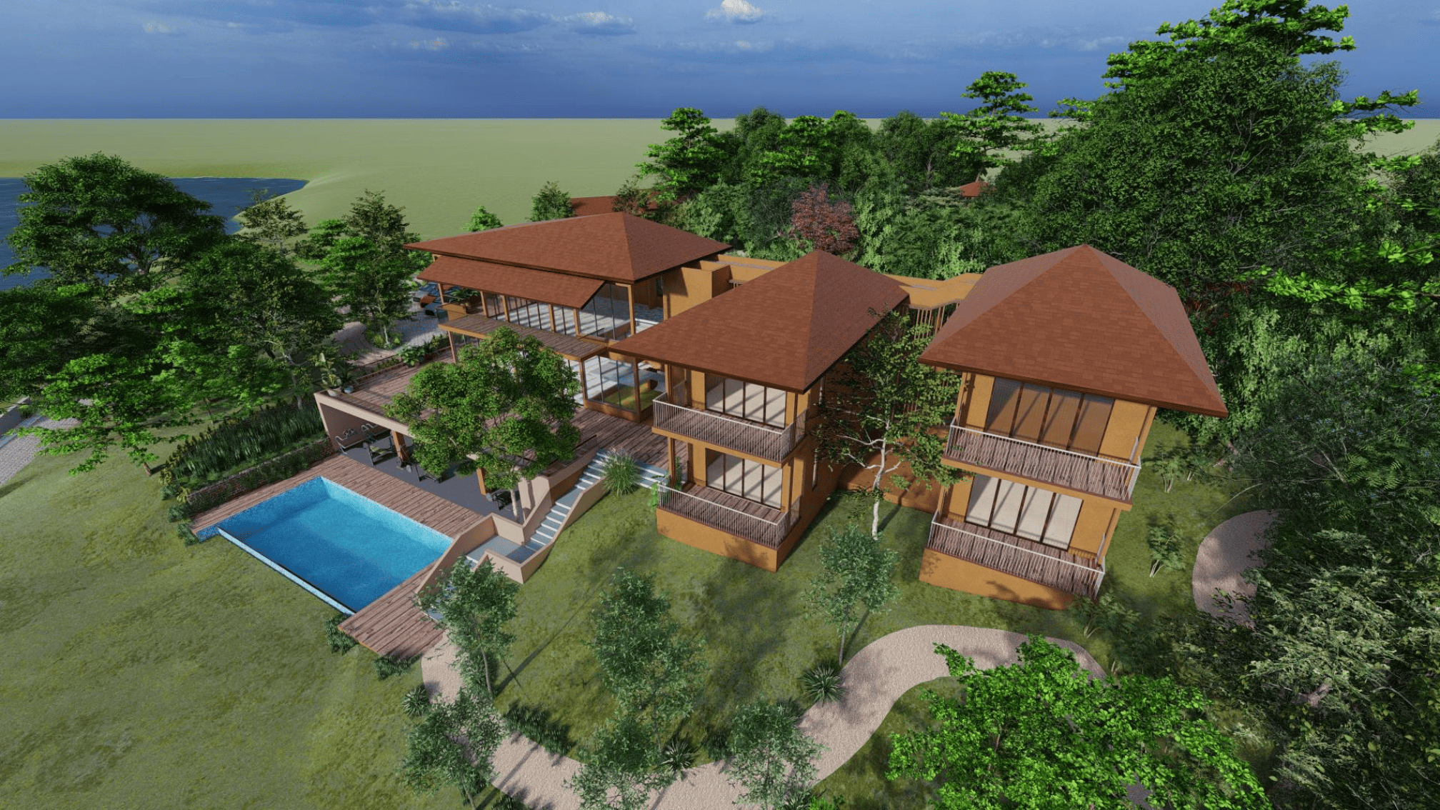 Farmhouse for Mr. Kaushik — hybrid RCC and steel structure
